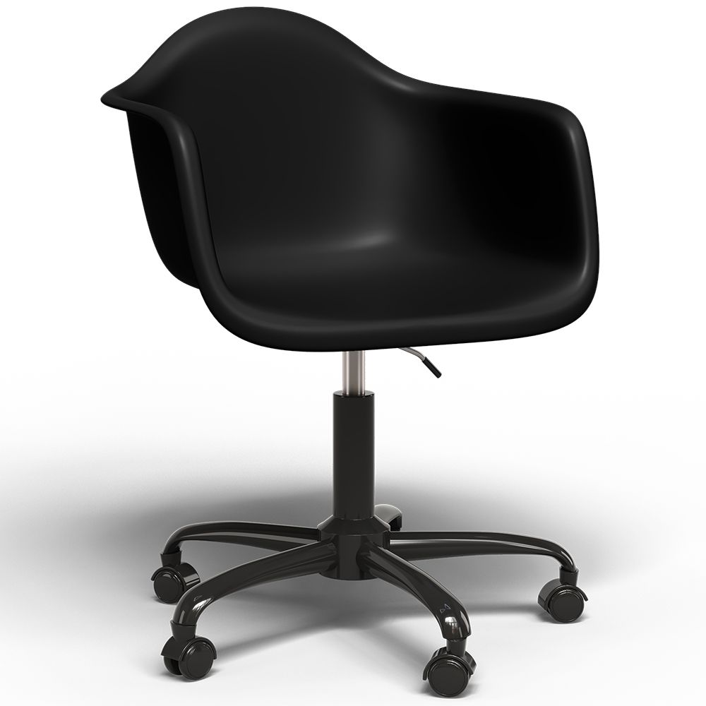 Chaise de bureau avec accoudoirs - Chaise de bureau avec roulettes - Structure noire Weston image 8