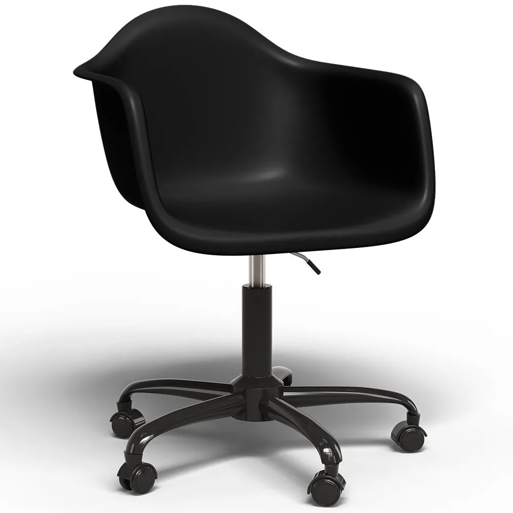 Chaise de bureau avec accoudoirs - Chaise de bureau avec roulettes - Structure noire Weston image 8