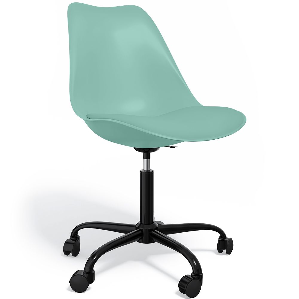Chaise de bureau avec roulettes - Chaise de bureau pivotante - Structure noire Tulip image 8