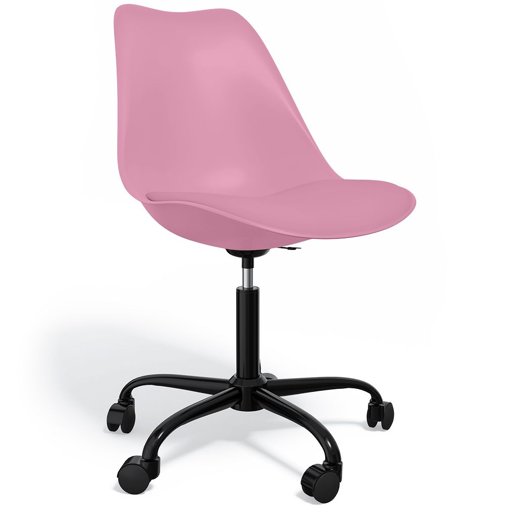 Chaise de bureau avec roulettes - Chaise de bureau pivotante - Structure noire Tulip image 8