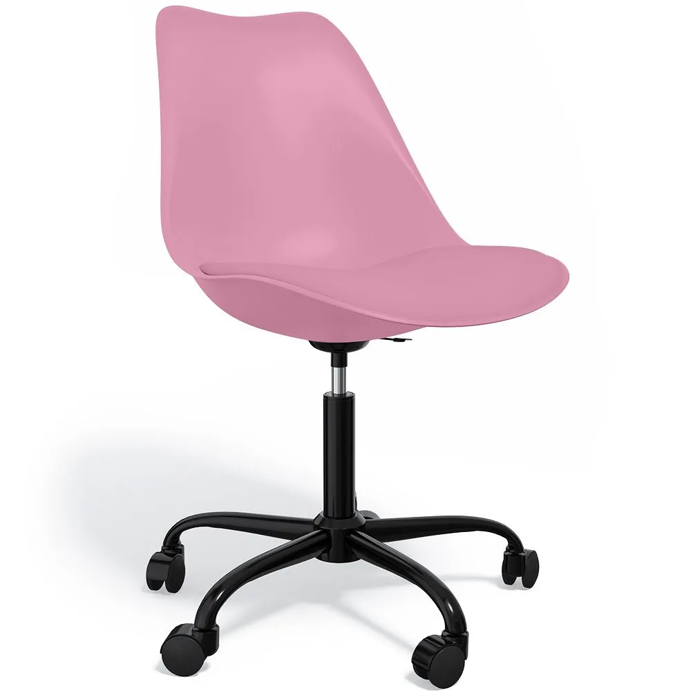 Chaise de bureau avec roulettes - Chaise de bureau pivotante - Structure noire Tulip image 8