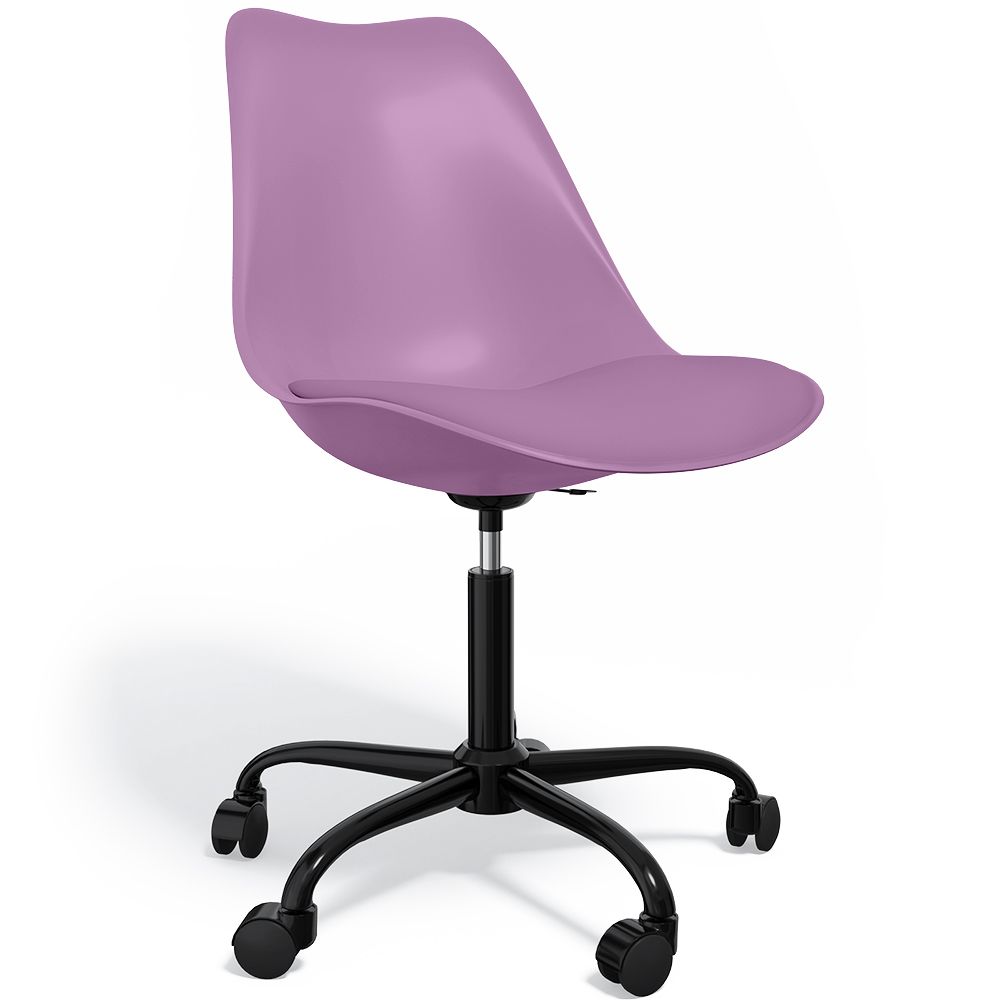 Chaise de bureau avec roulettes - Chaise de bureau pivotante - Structure noire Tulip image 8