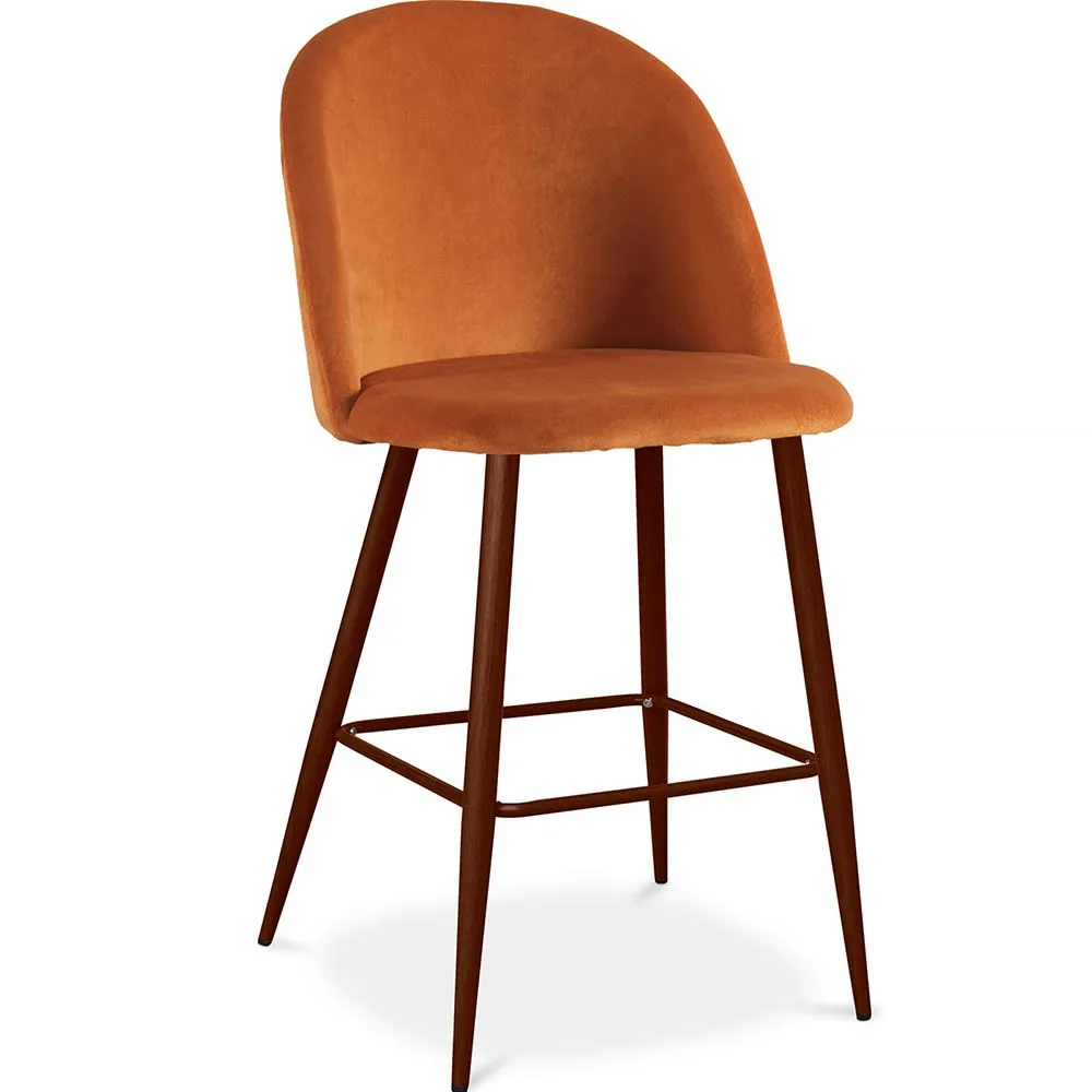 Tabouret tapissé en velours - Design scandinave - 66cm - Evelyne image 8