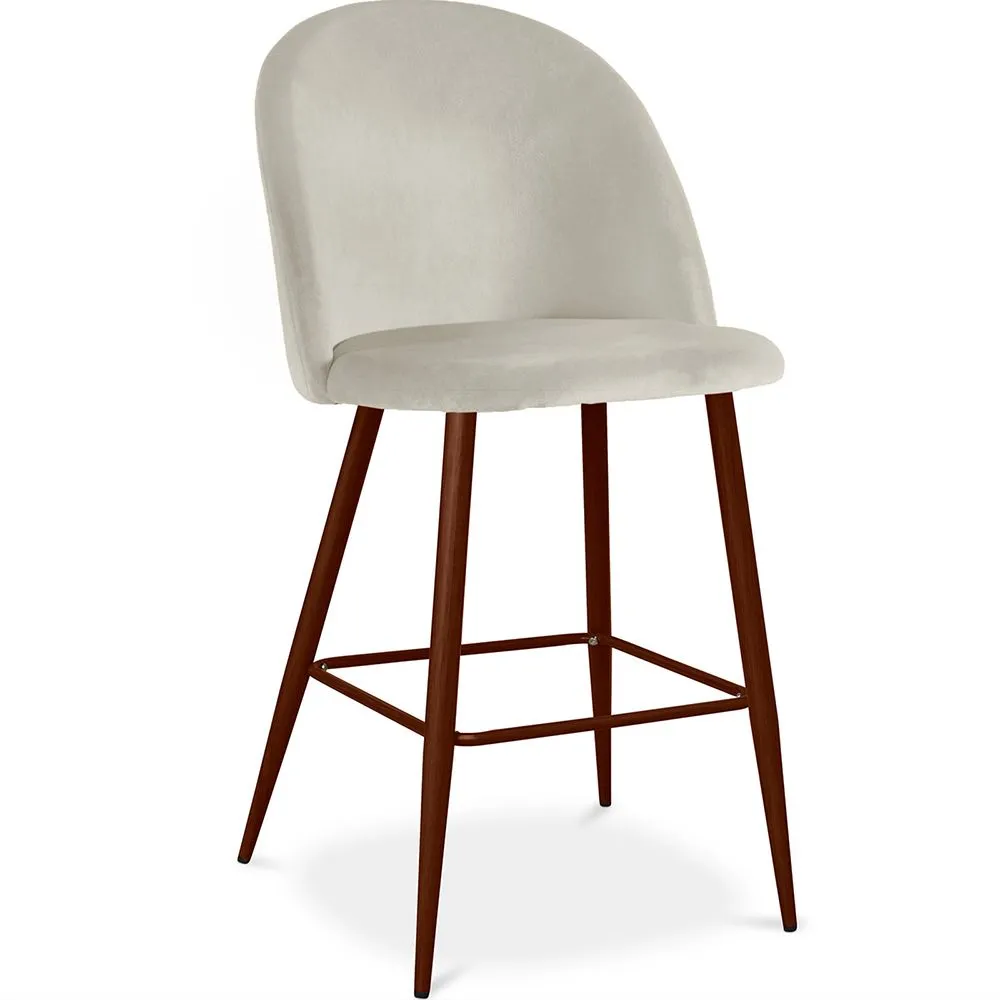 Tabouret tapissé en velours - Design scandinave - 66cm - Evelyne image 8