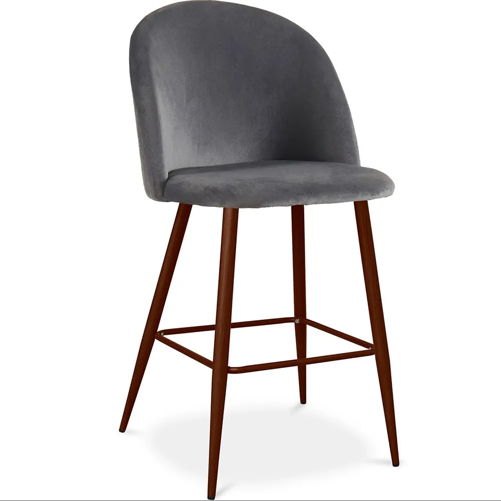 Tabouret tapissé en velours - Design scandinave - 66cm - Evelyne image 8