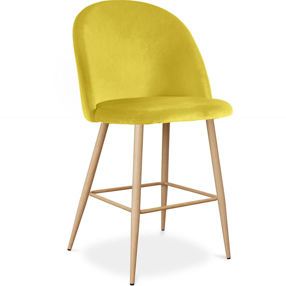 Tabouret tapissé en velours - Design scandinave - 66cm - Evelyne image 8