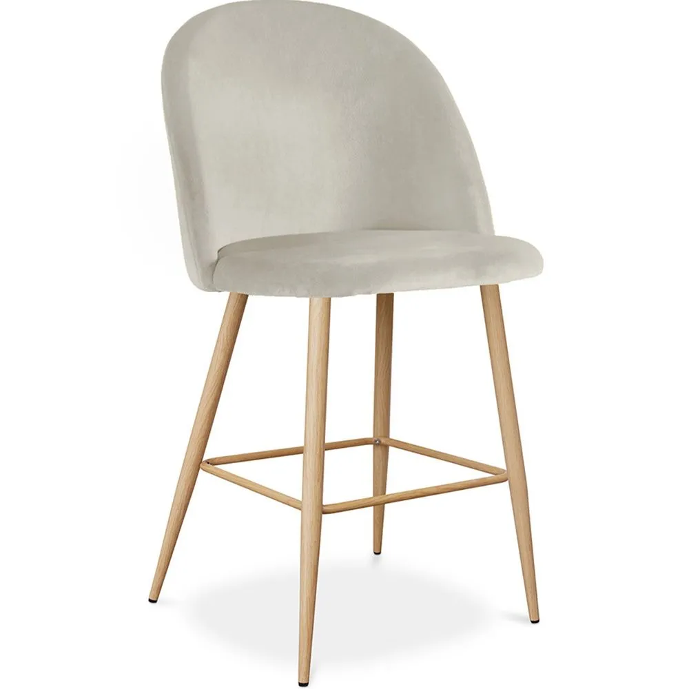 Tabouret tapissé en velours - Design scandinave - 66cm - Evelyne image 8