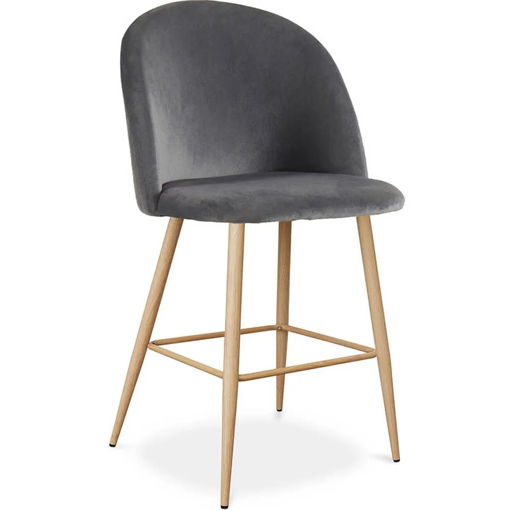 Tabouret tapissé en velours - Design scandinave - 66cm - Evelyne image 8