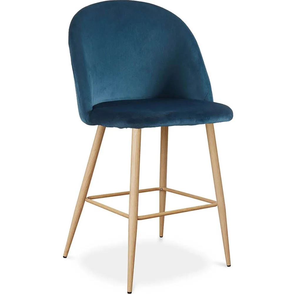 Tabouret tapissé en velours - Design scandinave - 66cm - Evelyne image 8