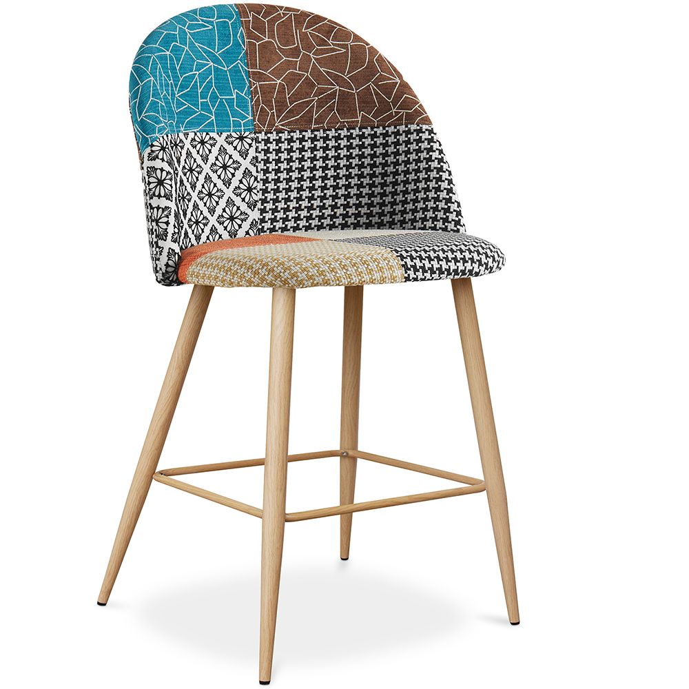 Tabouret Rembourré en Patchwork - Style Scandinave - 66cm -  Evelyne  image 8
