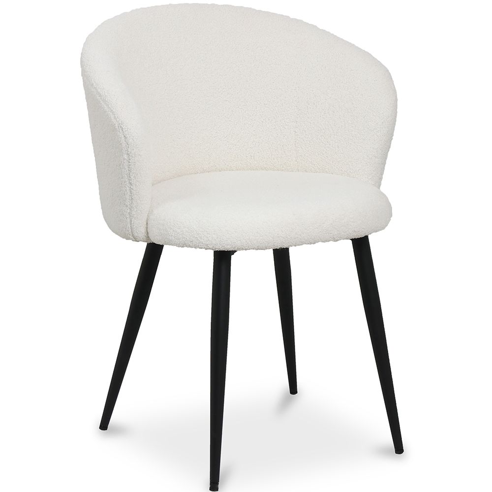 Chaise de salle à manger tapissée en bouclé - Detra image 8