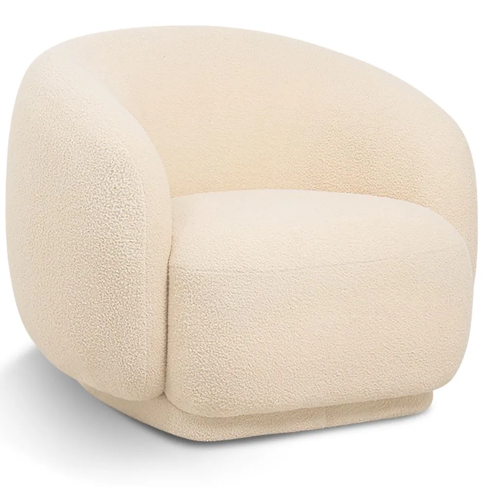 Fauteuil Rembourré en Tissu Bouclé - Design Courbé - Drisela image 8
