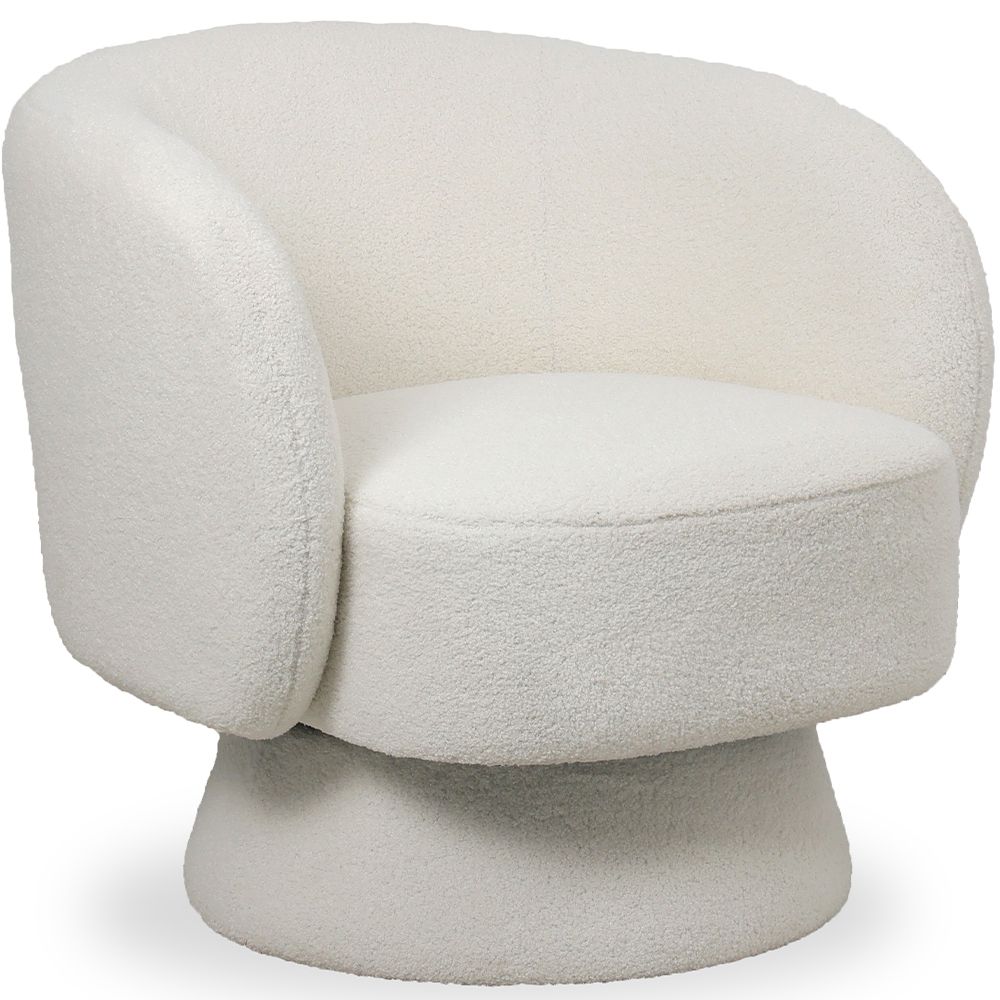 Fauteuil Tapissé en Tissu Bouclé - Design Courbé - Dresa image 8