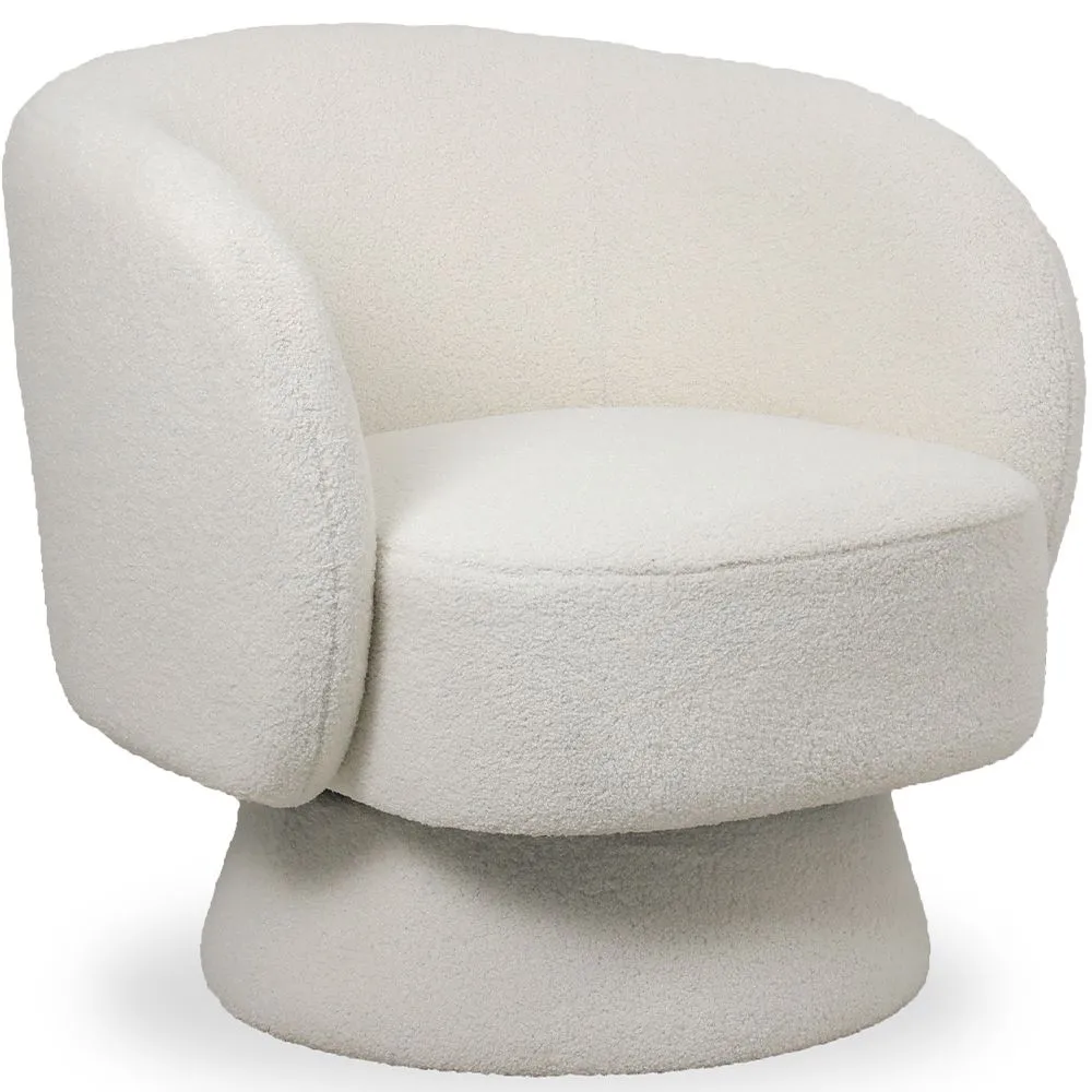 Fauteuil Tapissé en Tissu Bouclé - Design Courbé - Dresa image 8