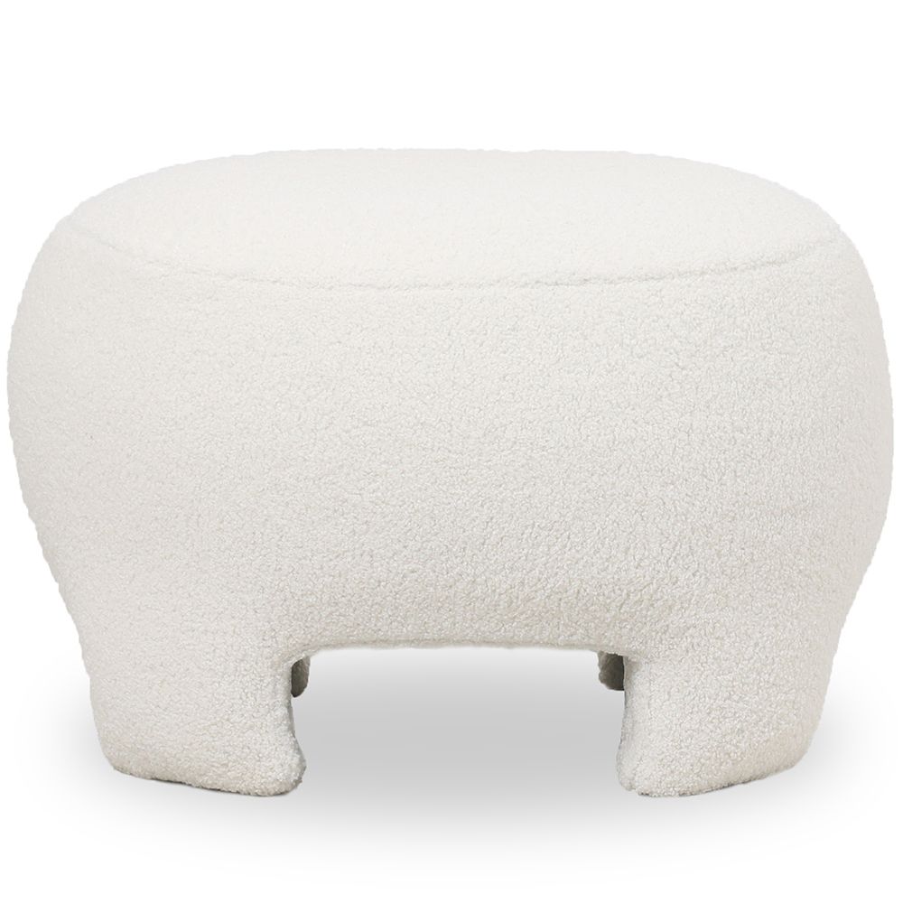 Repose-pieds Tapissé - Pouf en Tissu Bouclé - Magnolia image 8