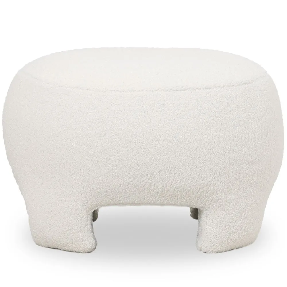 Repose-pieds Tapissé - Pouf en Tissu Bouclé - Magnolia image 8