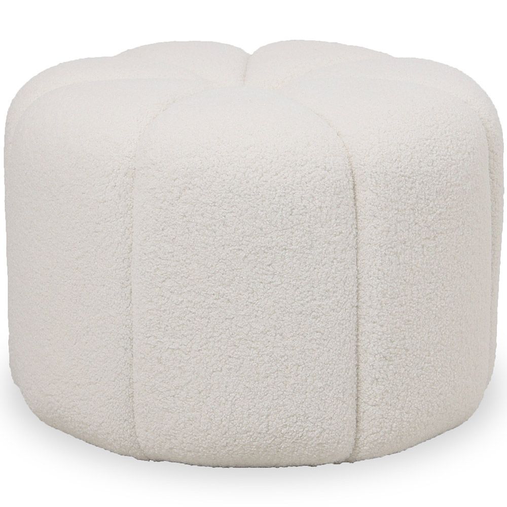 Pouf Rond Rembourré en Tissu Bouclé - Posera image 8