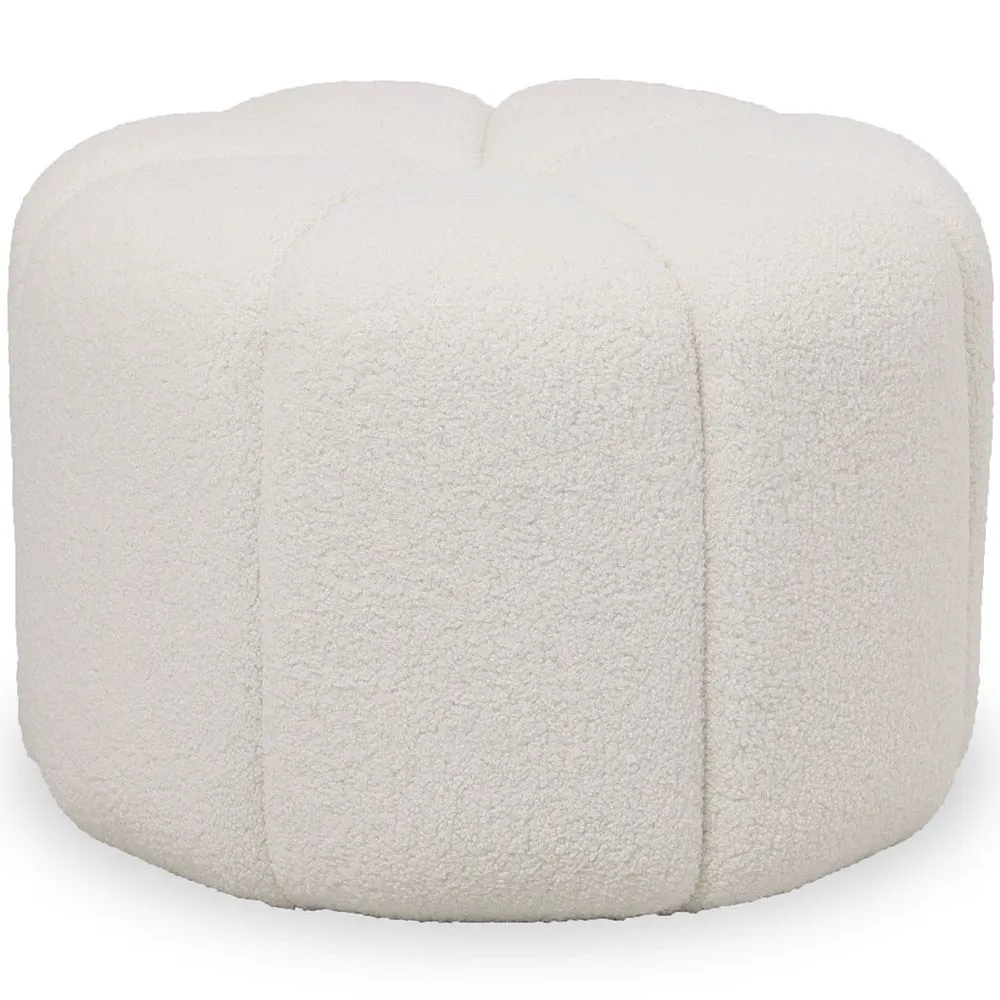 Pouf Rond Rembourré en Tissu Bouclé - Posera image 8