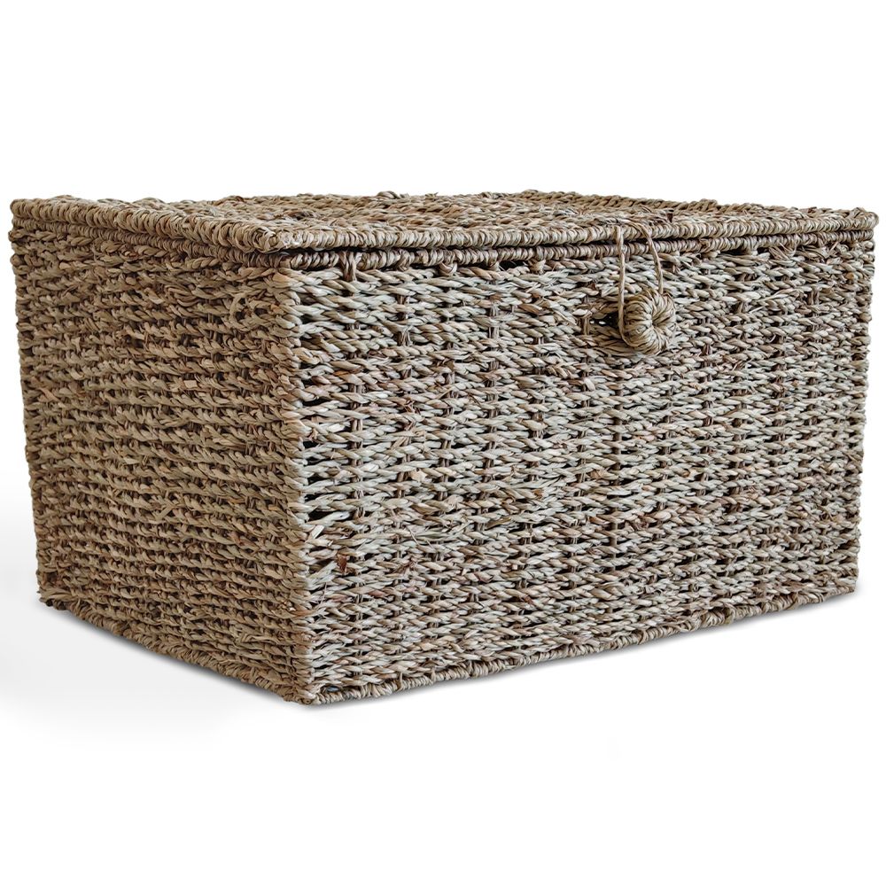 Panier en Fibre Naturelle avec Couvercle - 40x30CM - Baulera image 8