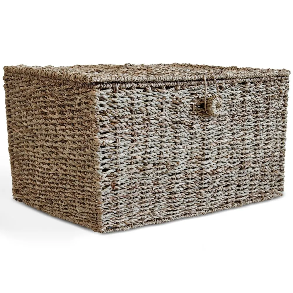 Panier en Fibre Naturelle avec Couvercle - 40x30CM - Baulera image 8