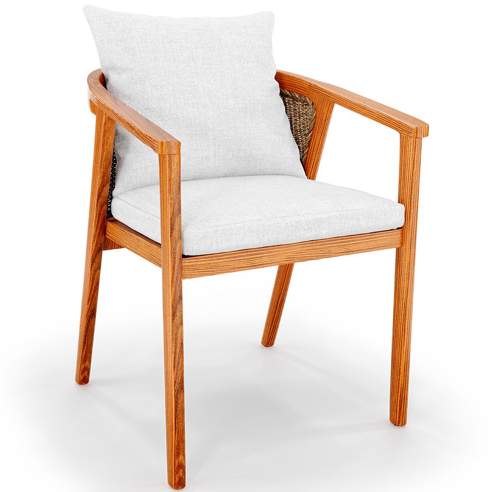 Chaise d'extérieur en bois de teck avec coussins - Bamas image 8