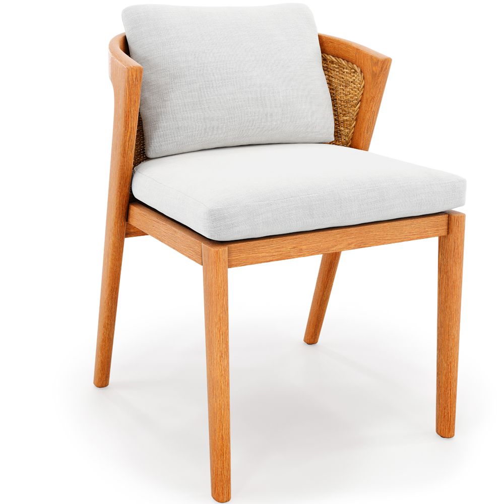 Chaise de salle à manger d'extérieur en teck avec coussins - Esther image 8