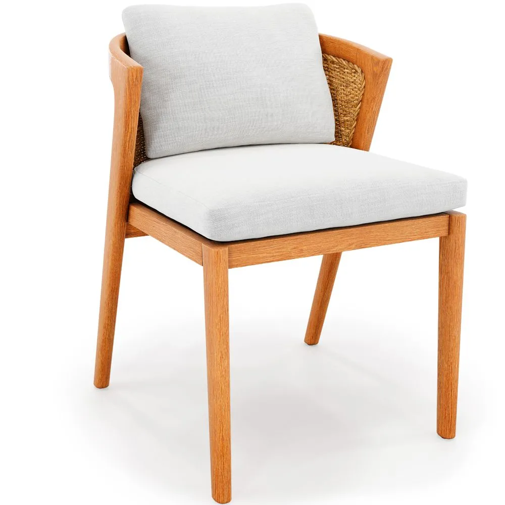 Chaise de salle à manger d'extérieur en teck avec coussins - Esther image 8