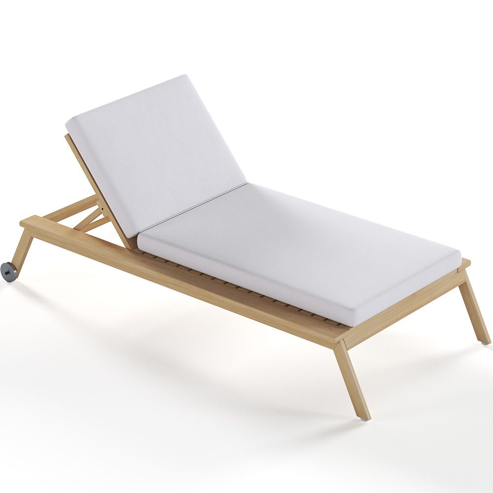 Chaise longue en bois de teck avec coussin - Steela image 8