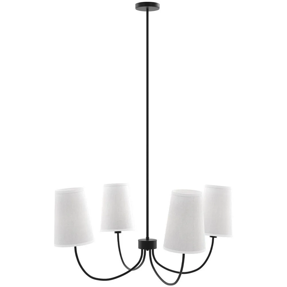 Lustre Noir de Plafond avec 4 Abat-jours - Dixiu image 8