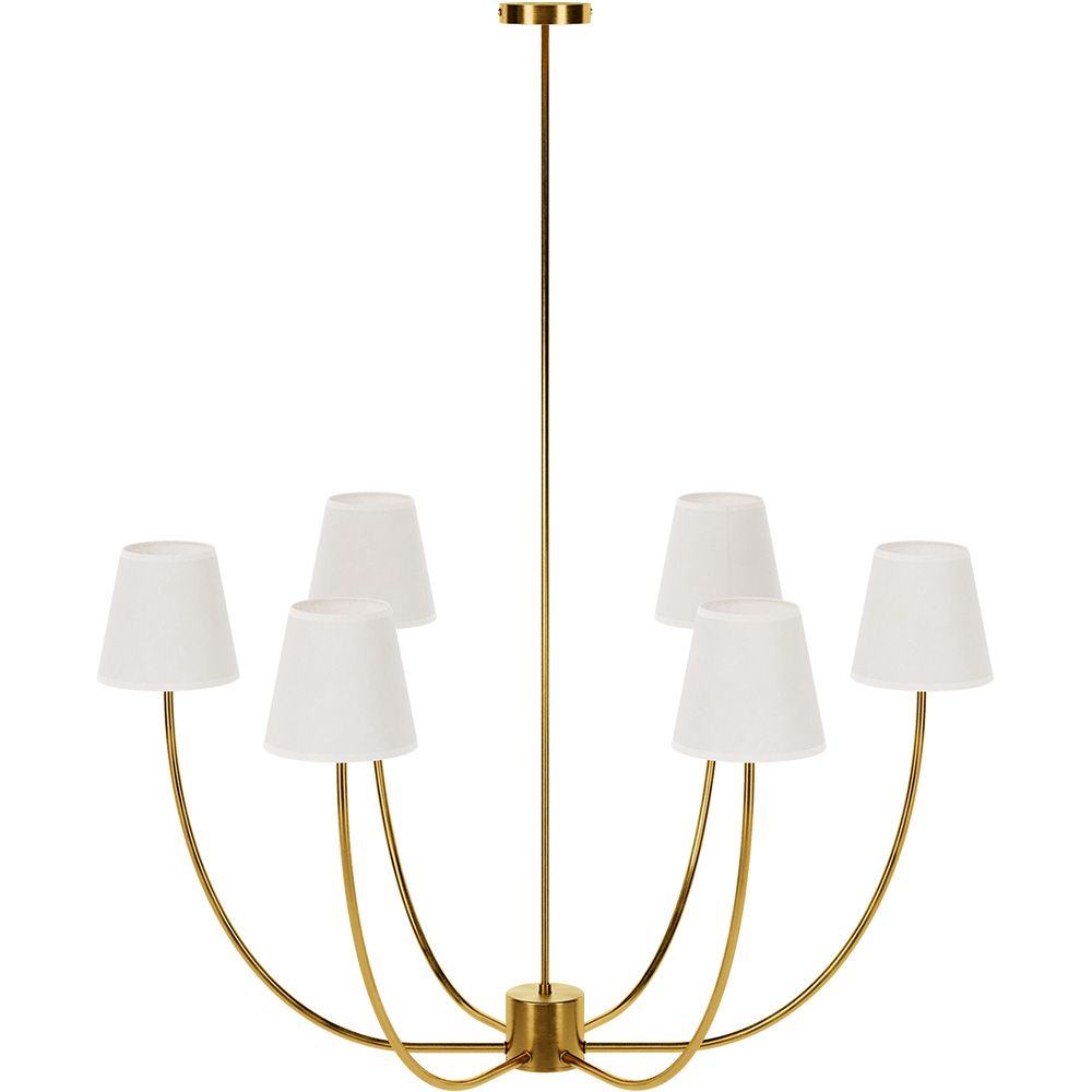 Lustre de Plafond Doré avec 6 Abat-jour - Arena image 8