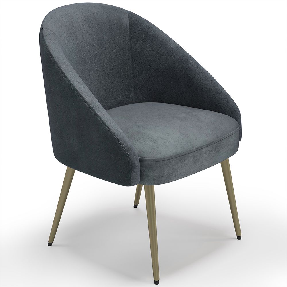 Fauteuil design - Revêtu de velours - Pied dorée - Wasda image 8