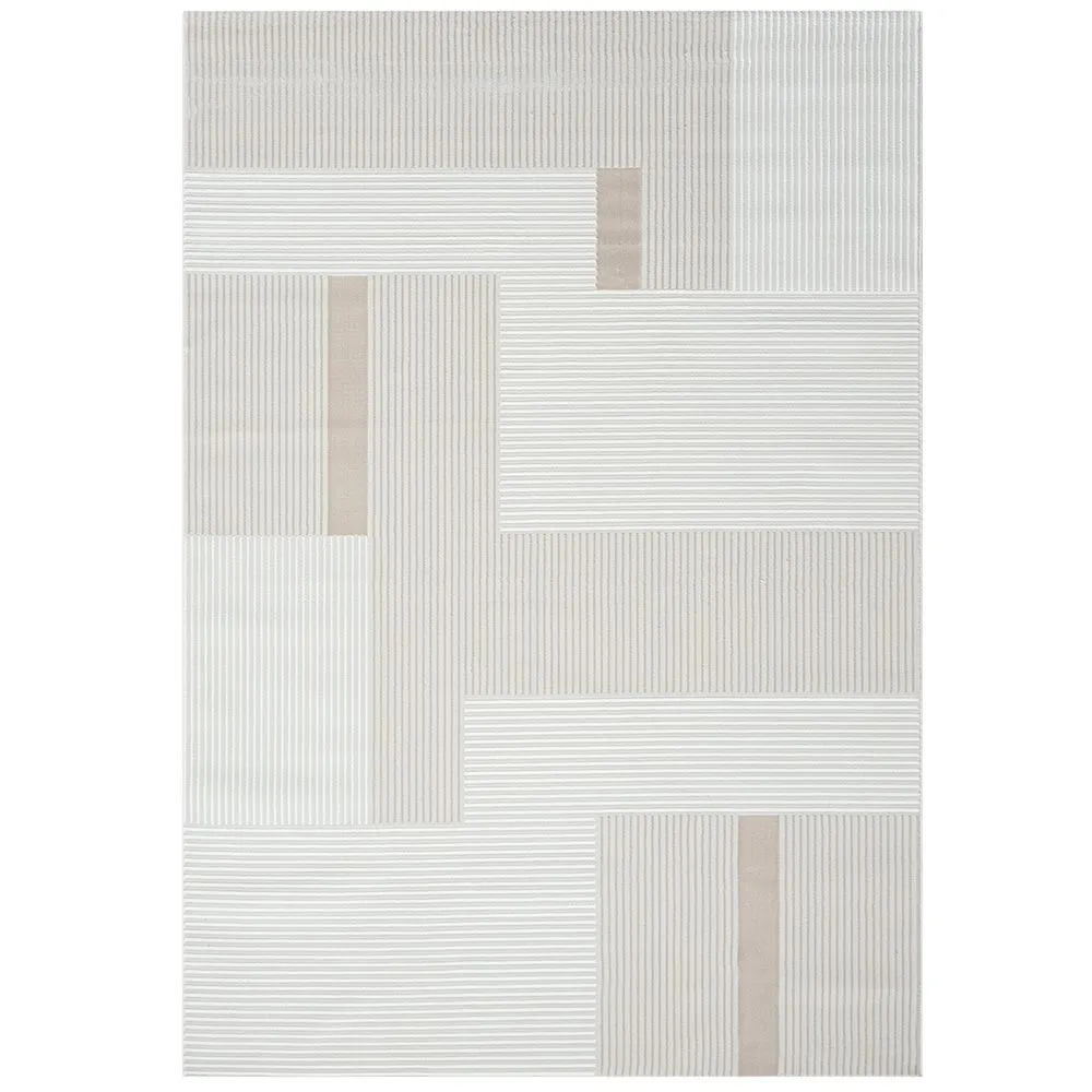Grand Tapis Design Contemporain et Moderne - Beige (290x200 cm) - Qara image 8