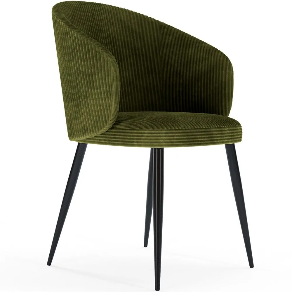 Chaise de Salle à Manger Tapissée en Velours Côtelé - Feudum image 8