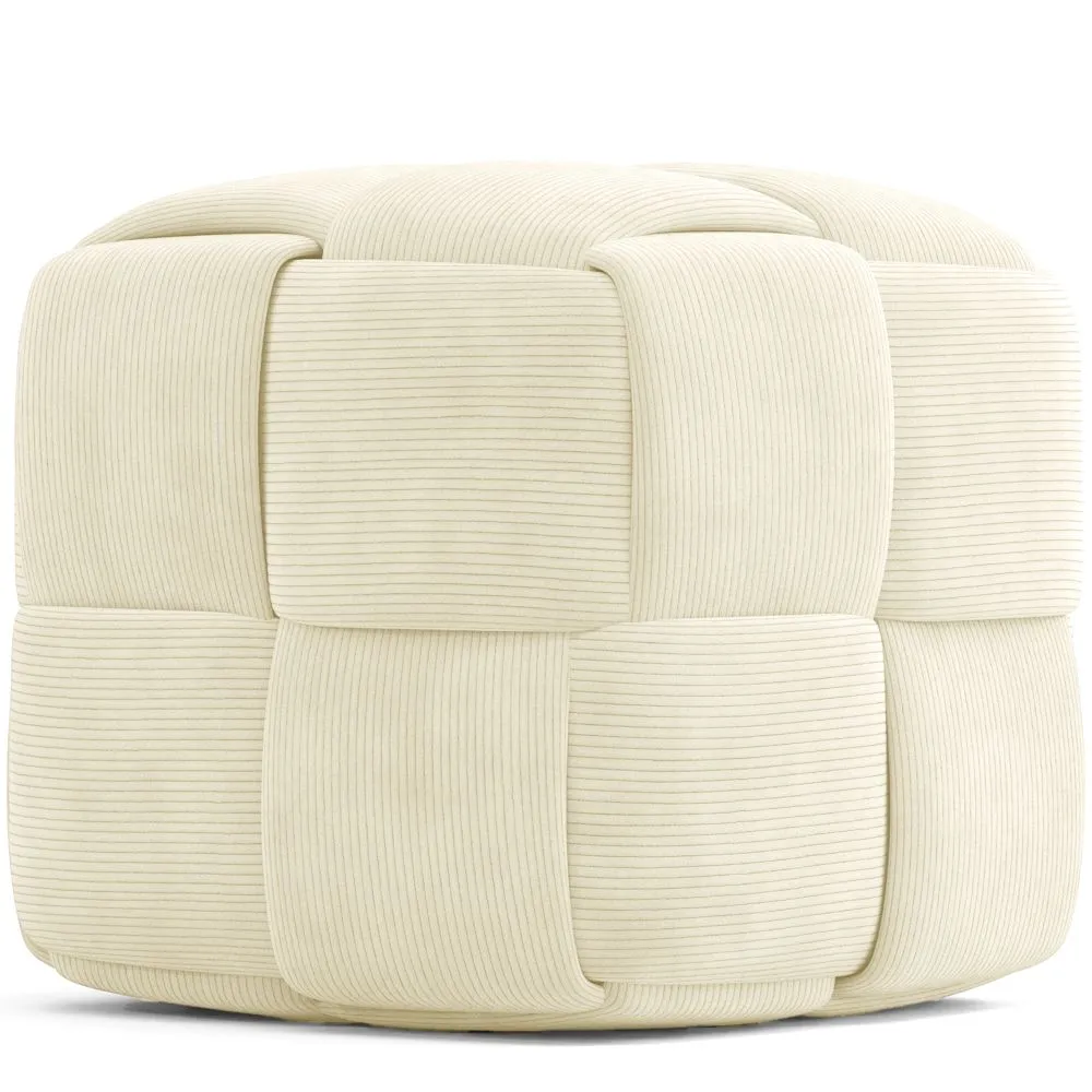 Pouf Carré Tapissé en Velours Côtelé - Design Moderne - Cube image 8