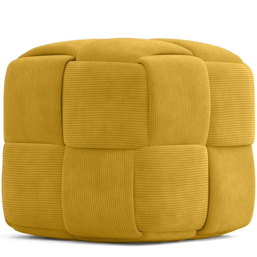 Pouf Carré Tapissé en Velours Côtelé - Design Moderne - Cube image 8