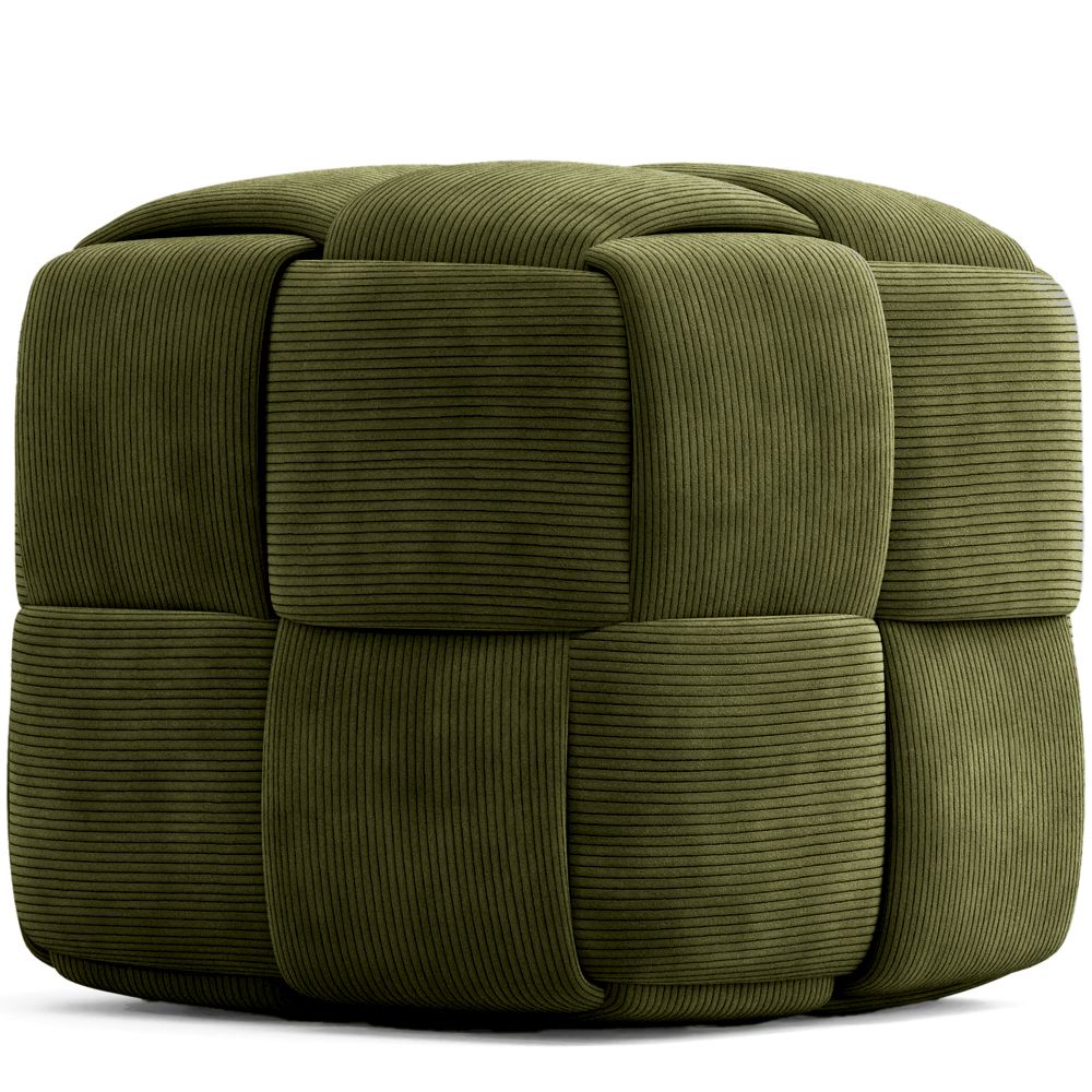 Pouf Carré Tapissé en Velours Côtelé - Design Moderne - Cube image 8