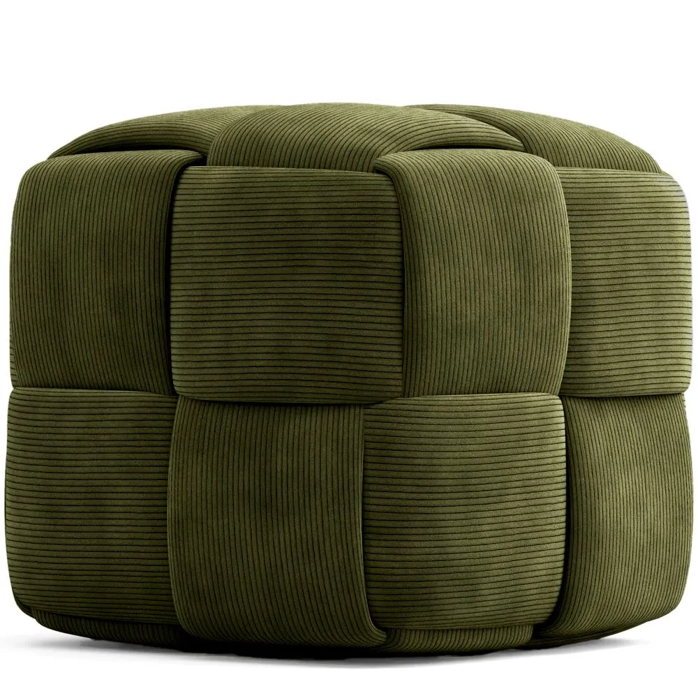 Pouf Carré Tapissé en Velours Côtelé - Design Moderne - Cube image 8