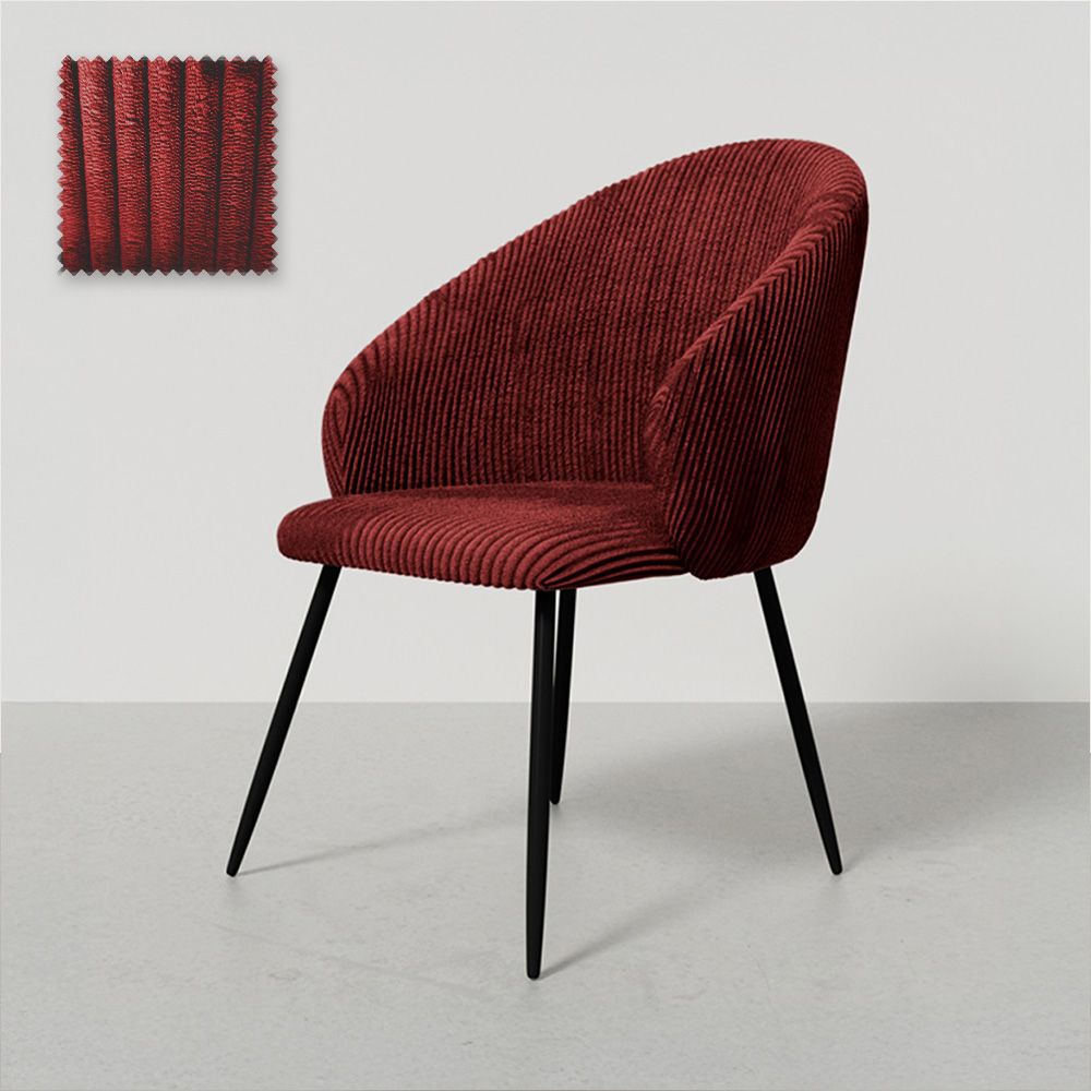 Chaise de Salle à Manger Rembourrée en Velours - Brugges image 8