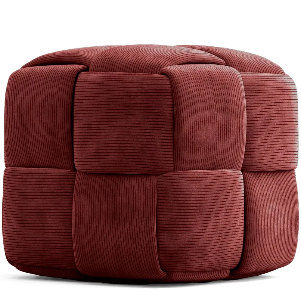 Pouf Carré Tapissé en Velours Côtelé - Design Moderne - Cube image 8