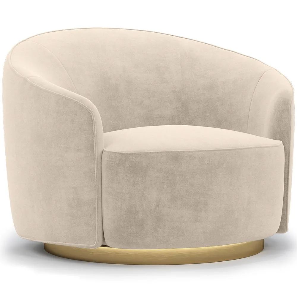 Fauteuil Design Courbé - Revêtu de Velours - Herina image 8