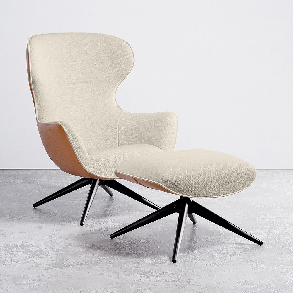 Fauteuil Design Rembourré de Style Contemporain avec Repose-pieds - Derta image 8