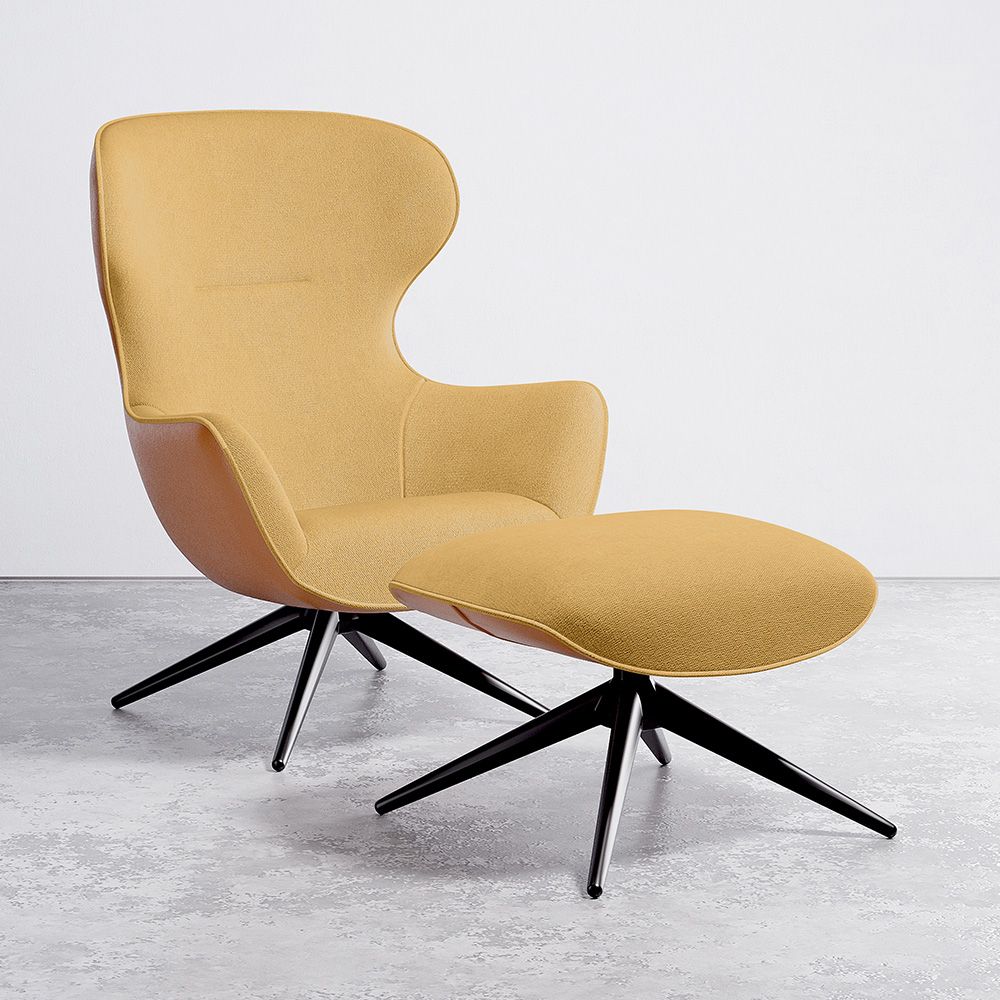 Fauteuil Design Rembourré de Style Contemporain avec Repose-pieds - Derta image 8