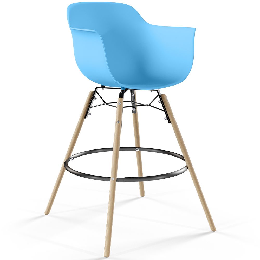 Tabouret de Bar - Design Scandinave - Pieds en Bois - Nordika image 8