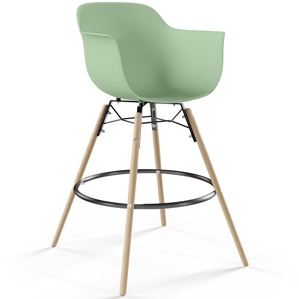Tabouret de Bar - Design Scandinave - Pieds en Bois - Nordika image 8