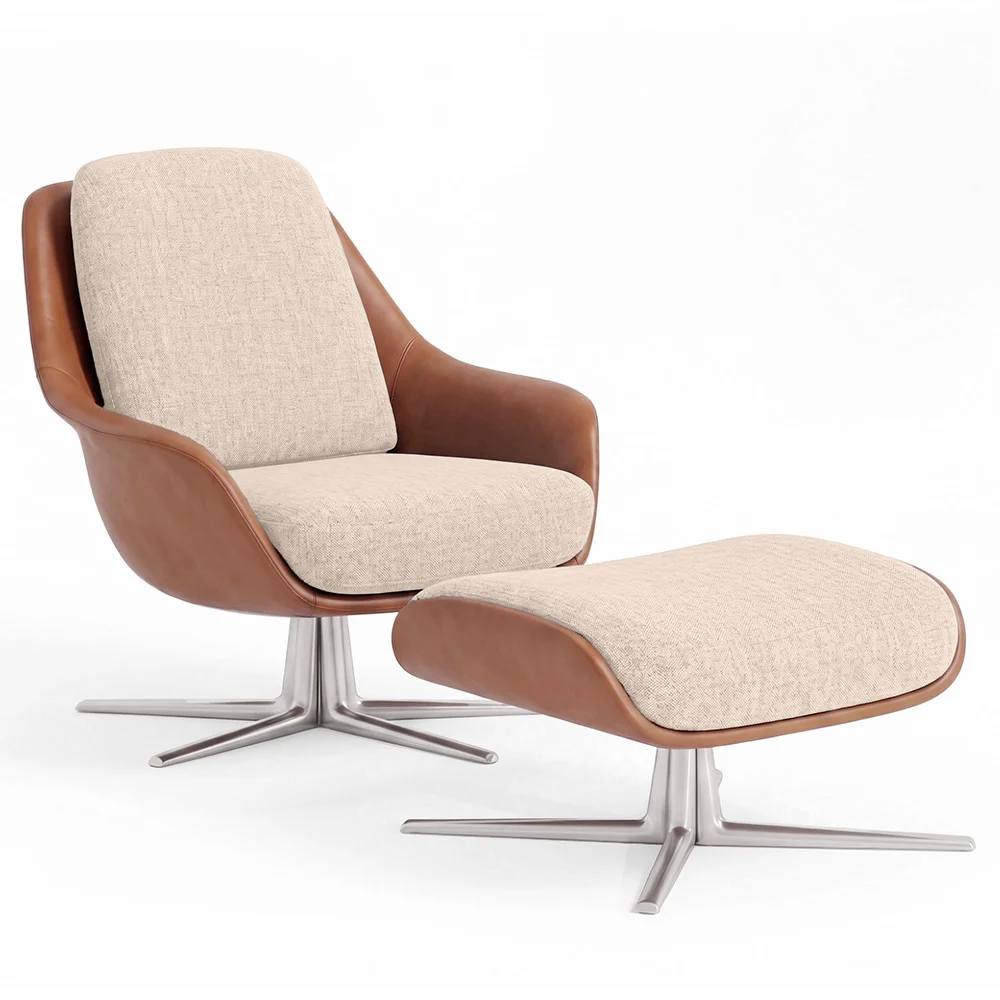 Fauteuil Design Contemporain Tapissé avec Repose-pieds - Asher image 8