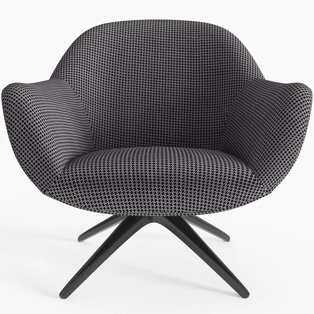 Fauteuil Tapissé Design Courbé Style Contemporain - Mirrel image 8