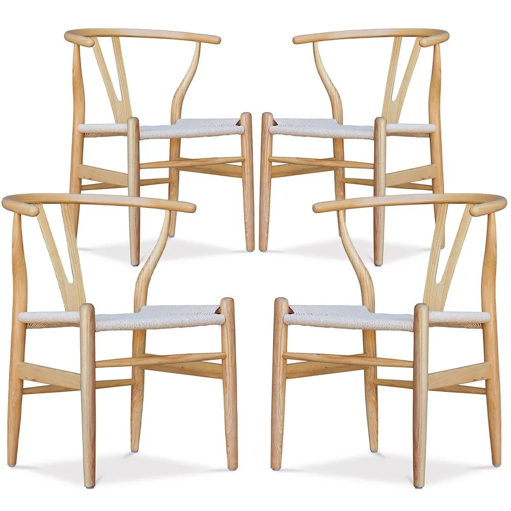 Lot de 4 Chaises de Salle à Manger en Bois - Style Scandinave - Wish image 8