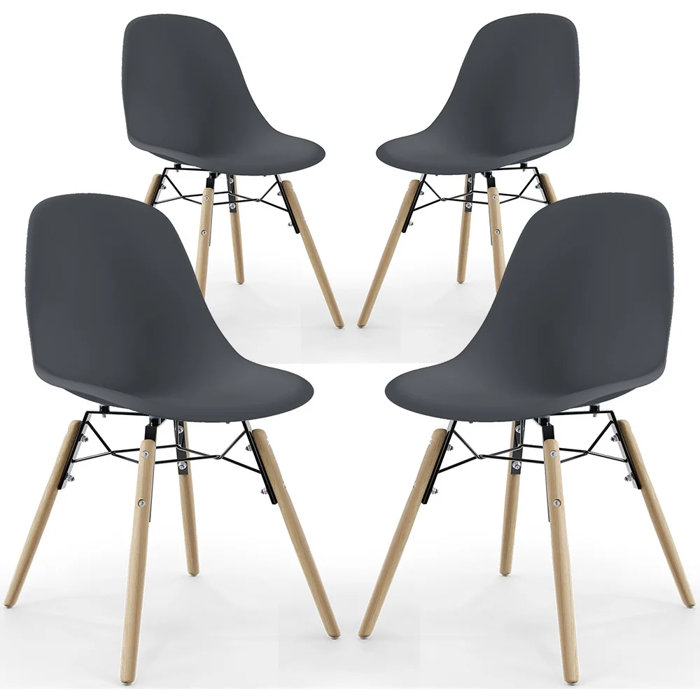 Chaise de Salle à Manger - Design Scandinave - Pieds en Bois - Lot de 4 - Skögur image 8