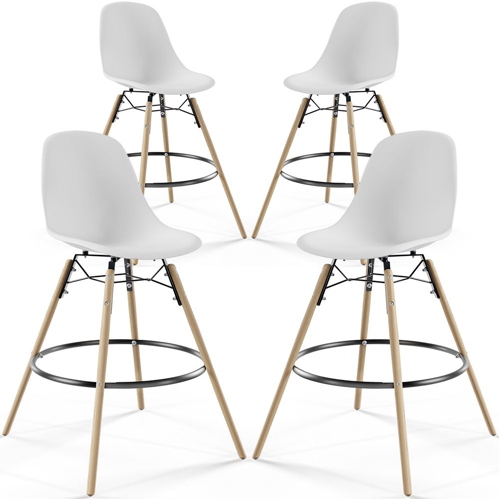 Tabourets de Bar - Design Scandinave - Pieds en Bois - Lot de 4 - Skögur image 8