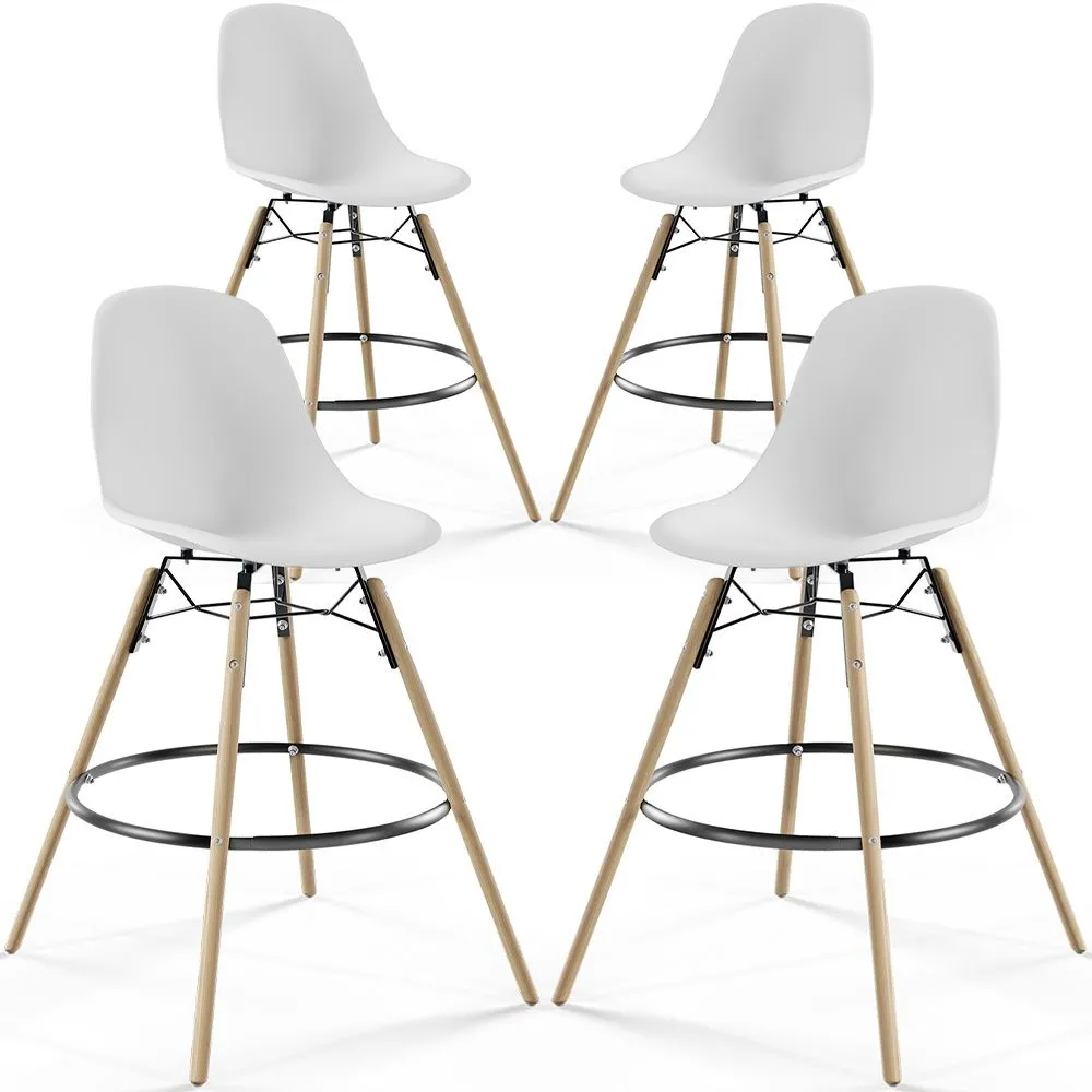 Tabourets de Bar - Design Scandinave - Pieds en Bois - Lot de 4 - Skögur image 8